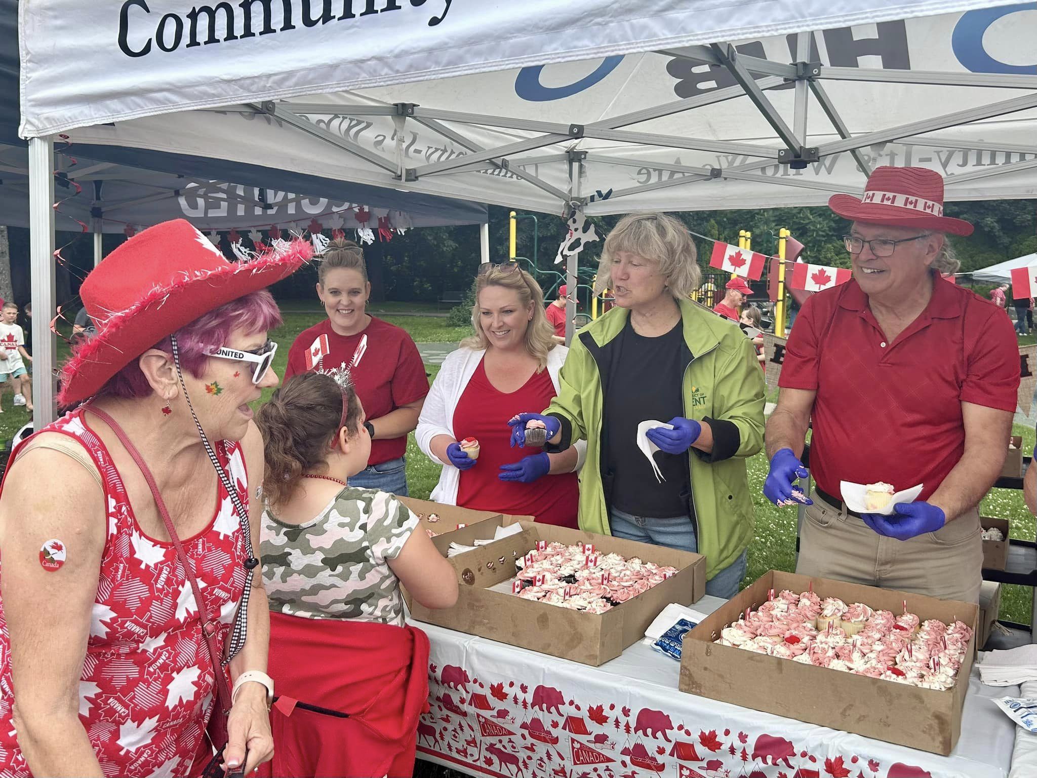 Canada Day Council Handing out Cupcakes
