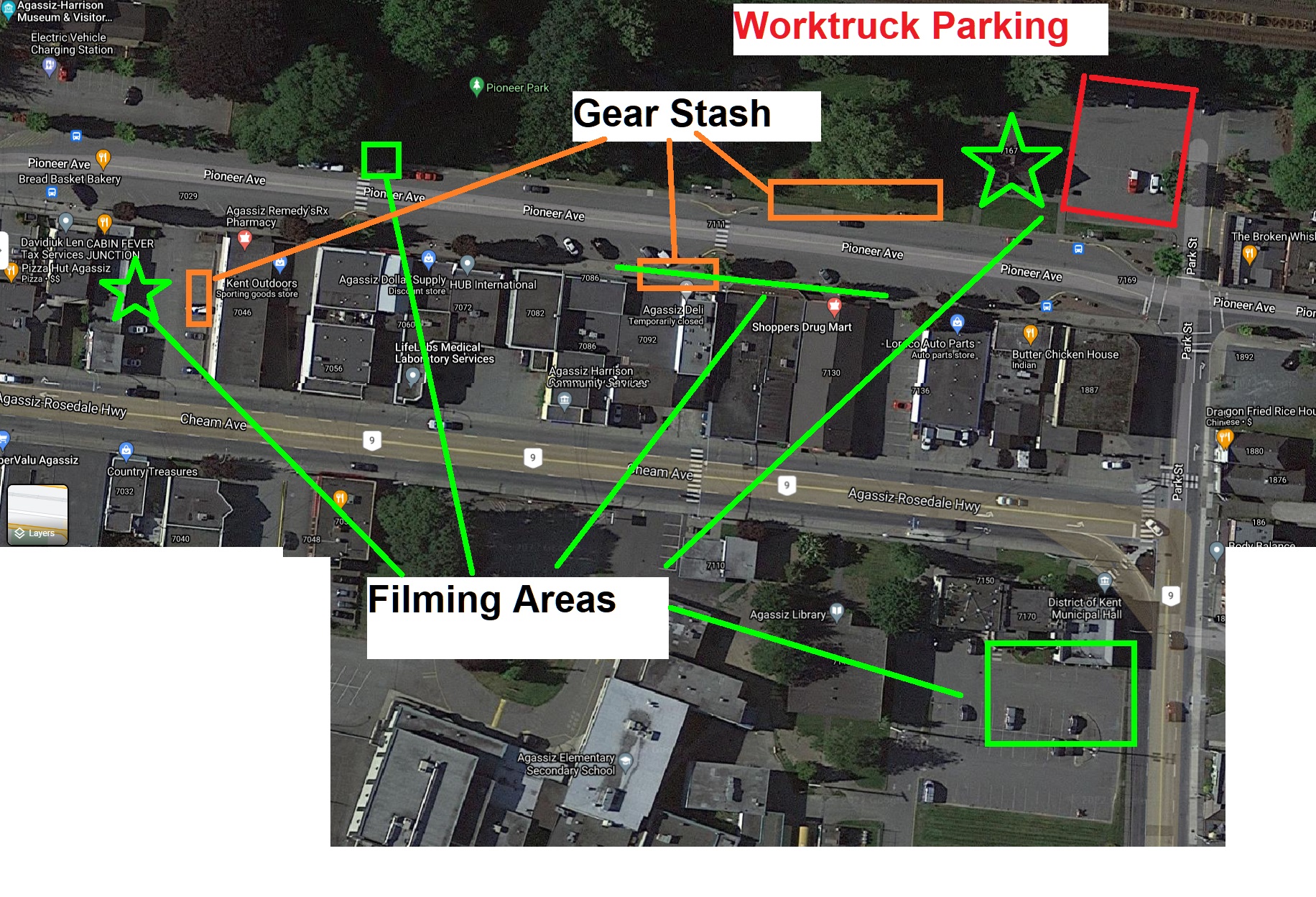 map of downtown Agassiz