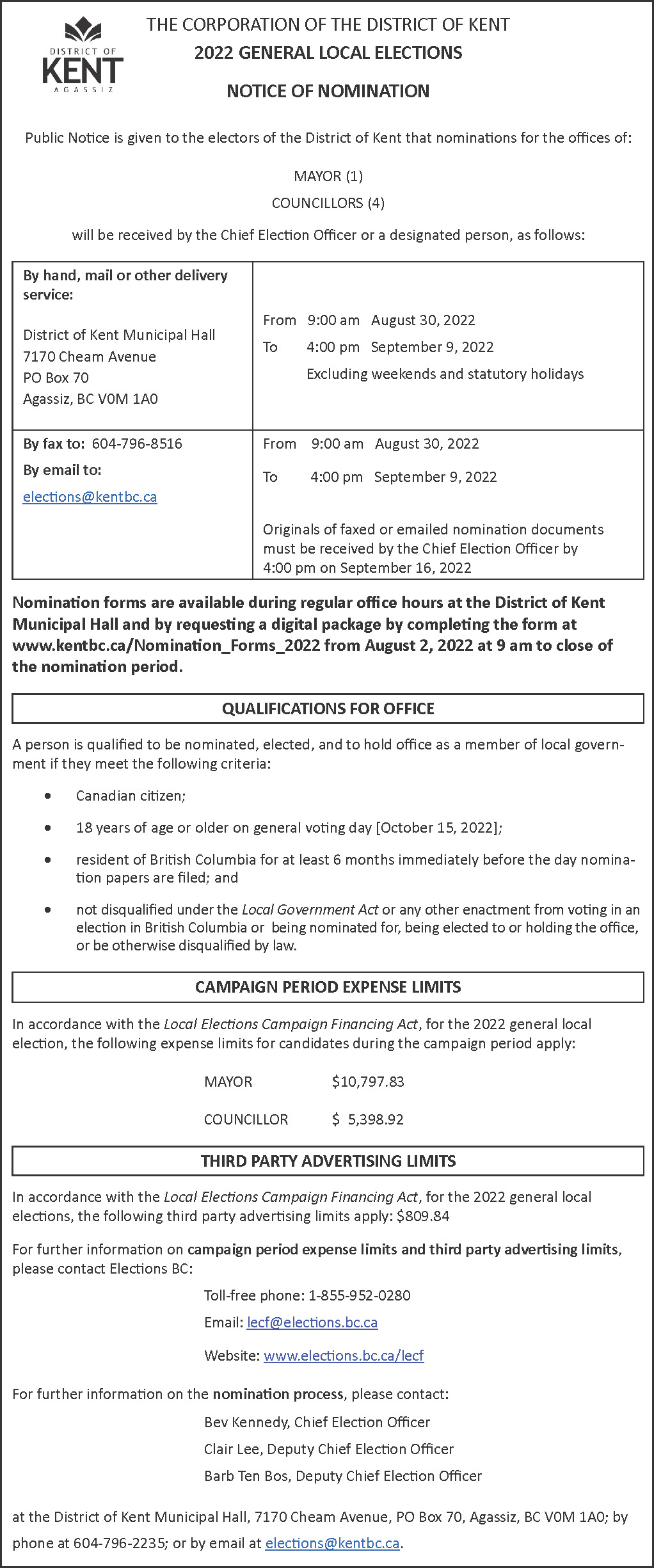 2022 Notice of Nomination 