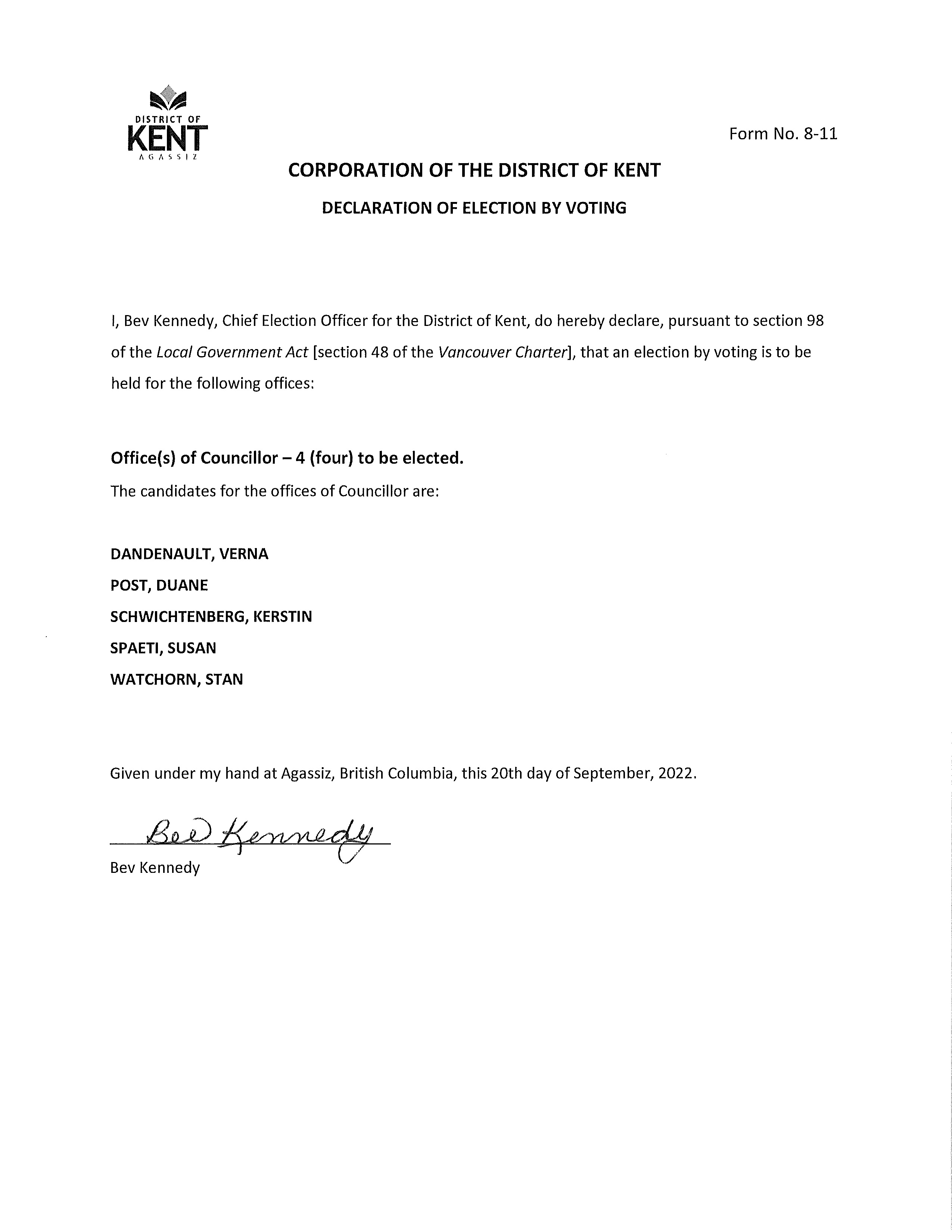 Declaration of Voting